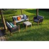 mutoni living Gartensofa San Remo Teak Grau 180 | Gartensofas