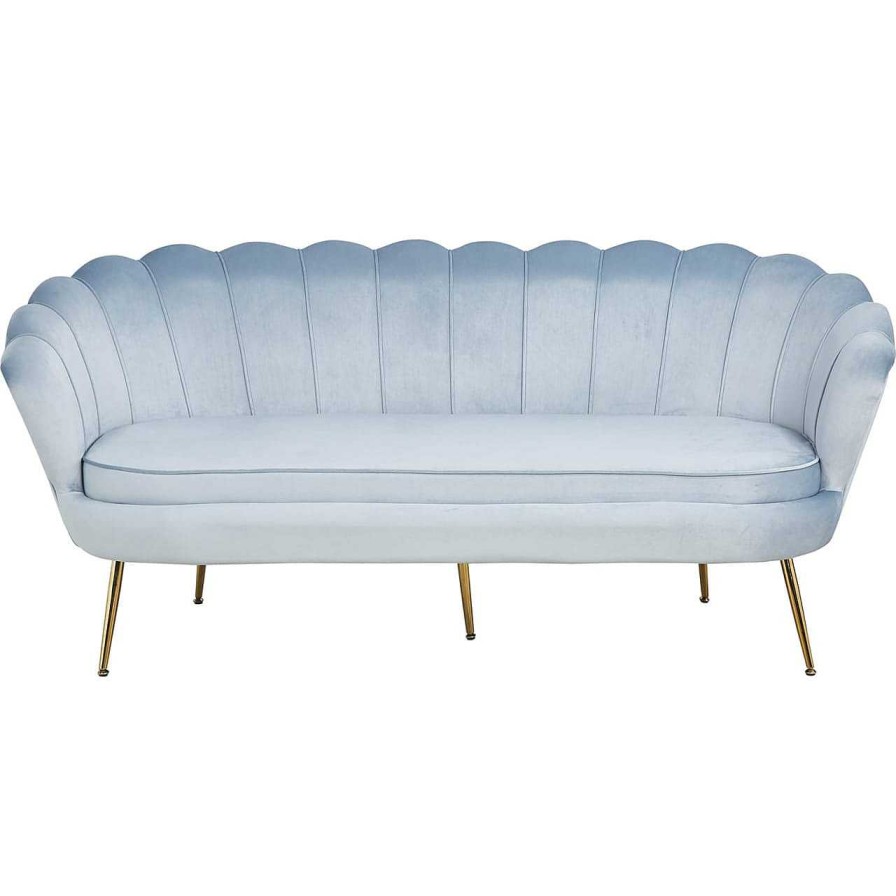 mutoni casual Muschelsofa 3-Sitzer Samt Silberblau | Stoffsofas