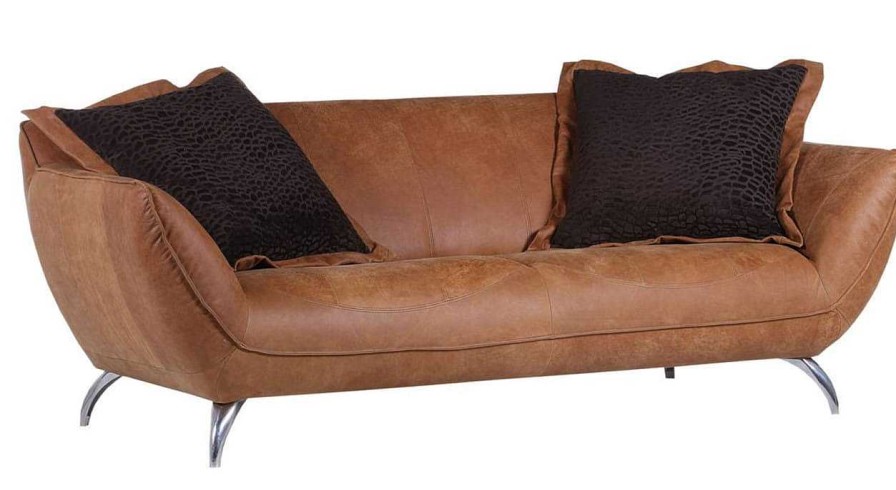 mutoni prime Sofa Liverpool Cognac 205X100X83 | Ledersofas