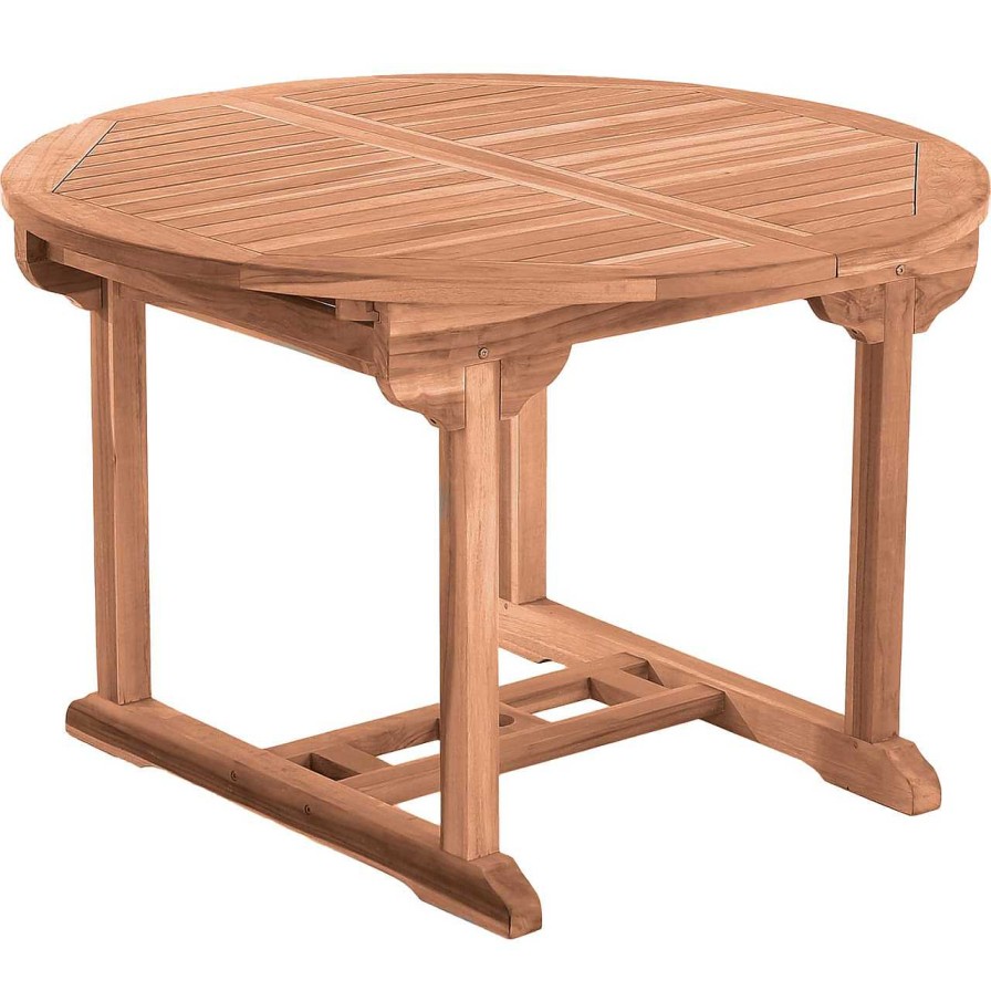 mutoni trend Gartentisch Teak Ausziehbar Rund 120-170X120 | Garten Esstische