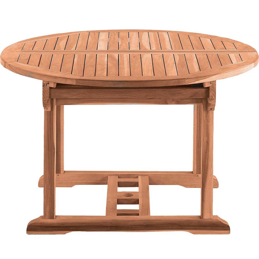 mutoni trend Gartentisch Teak Ausziehbar Rund 120-170X120 | Garten Esstische