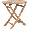 mutoni living Bistrotisch Folding Rund Teak 65X65 | Garten Klapptische