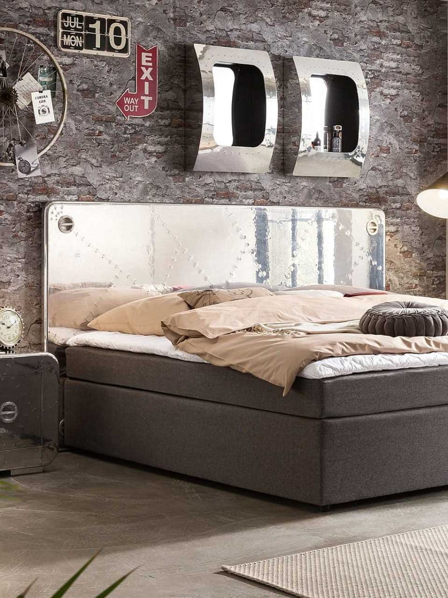 mutoni sweet home Boxspringbett Mit Kopfteil Aero Dunkelgrau 220 | Betten