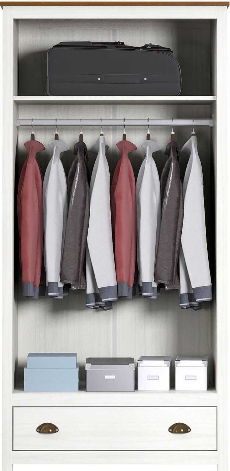 mutoni trend Kleiderschrank Kiefer Massiv 91X54X185 | Kleiderschranke