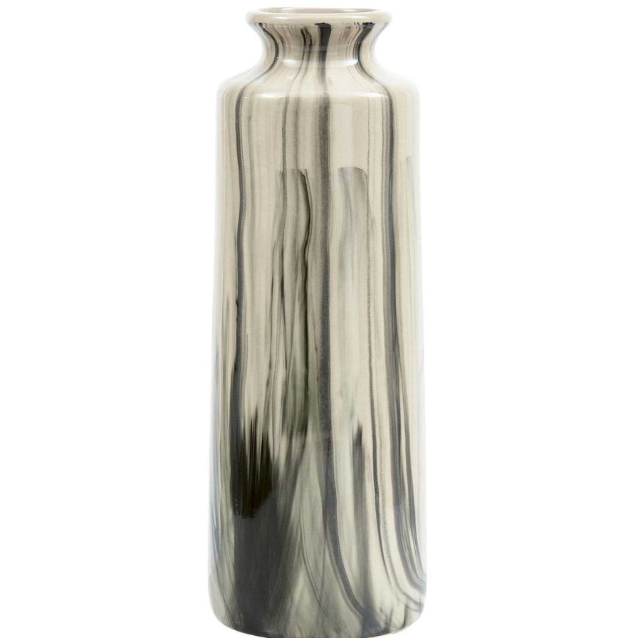 mutoni living Vase Strike Keramik Offwhite/Schwarz 40 | Vasen