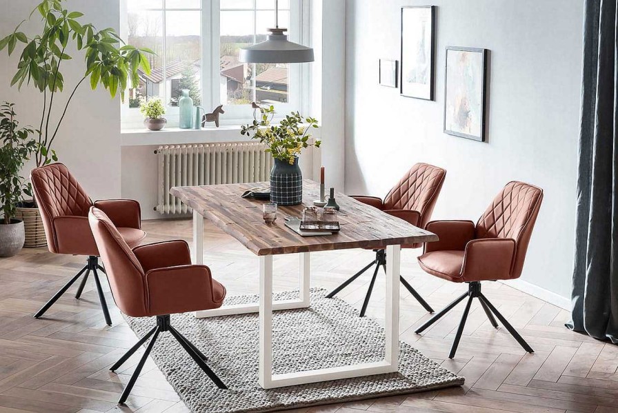 mutoni casual Essgruppe Dining Iv Massivholz Akazie Natur Cognac 180 (5-Tlg.) | Essgruppen