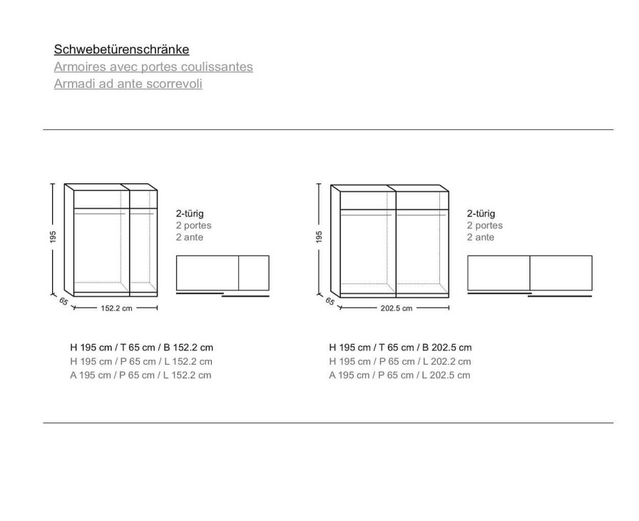 Jutzler Schwebeturenschrank Eichendekor Cremeweiss 152.2 X 195 | Kleiderschranke