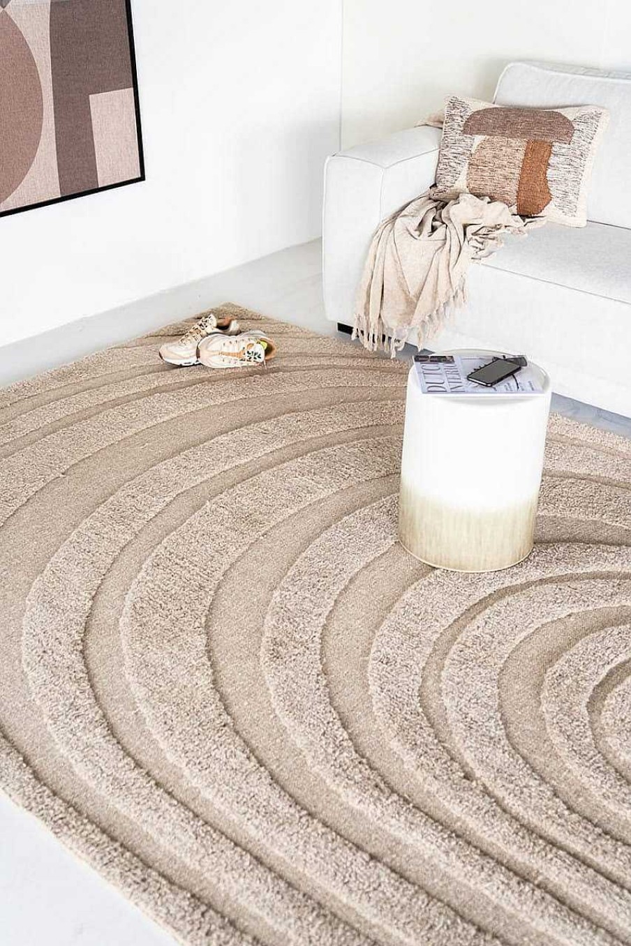 By-Boo Teppich Maze 200X300 Beige | Hochflorteppiche