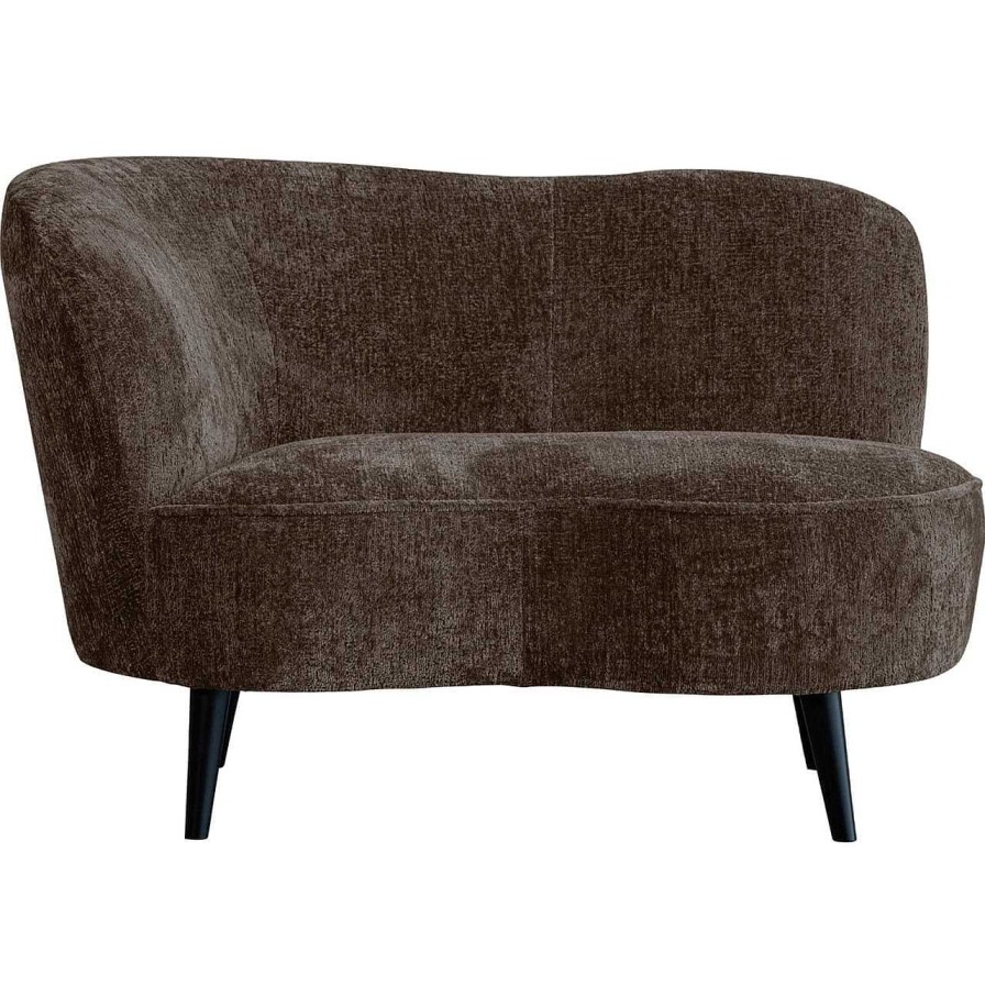 mutoni living Loungesessel Sara Links Chunky Velvet Graubraun | Loungesessel