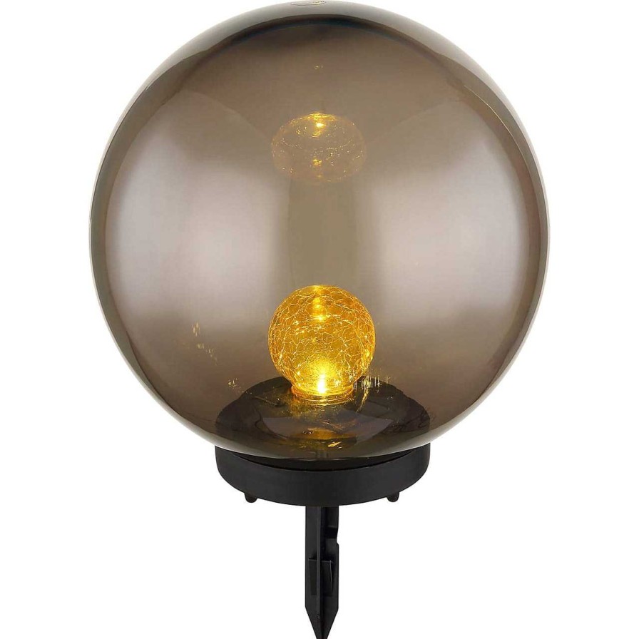 mutoni light Solarleuchte Glas Kunststoff Schwarz Amber Led | Solarleuchten