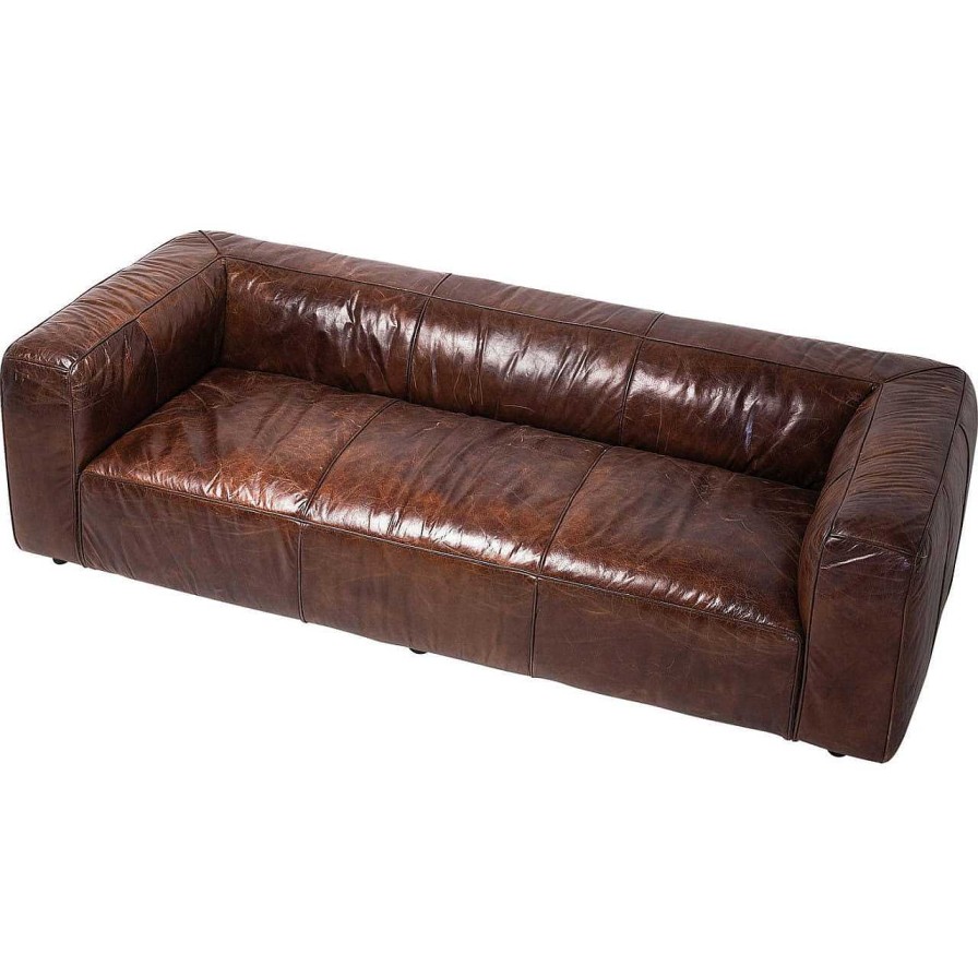 KARE Design Vintage Leder Sofa Cubetto 3 Sitzer | Ledersofas