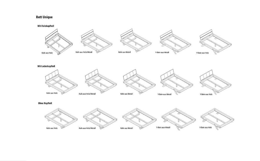 mutoni exquisite Balkenbett Unique Ohne Kopfteil Kufe Holz | Betten