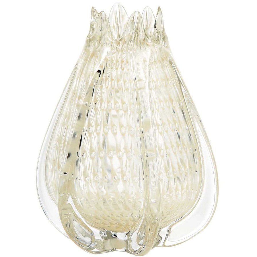 mutoni living Vase Crown Handgeformt Offwhite 24 | Vasen