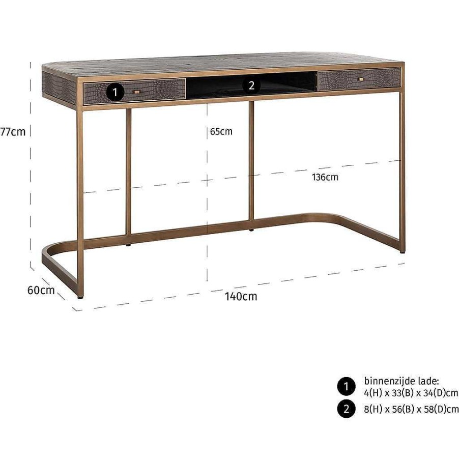 Richmond Interiors Schreibtisch Classio Gold 140 | Burotische