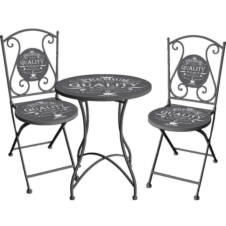 mutoni pleasure Bistro-Set Royal Stahl Grau | Balkon-Sets