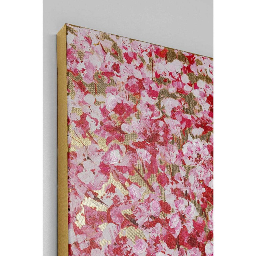 KARE Design Bild Touched Flower Couple Gold Pink 100X80Cm | Olbilder