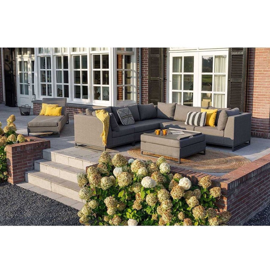 mutoni living Gartenlounge Rhodos Eck-Element Steingrau | Loungeelemente