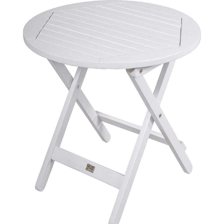 mutoni pleasure Garten Beistelltisch Mesa Eukalyptus Weiss 50 | Garten Couchtische Und Beistelltische