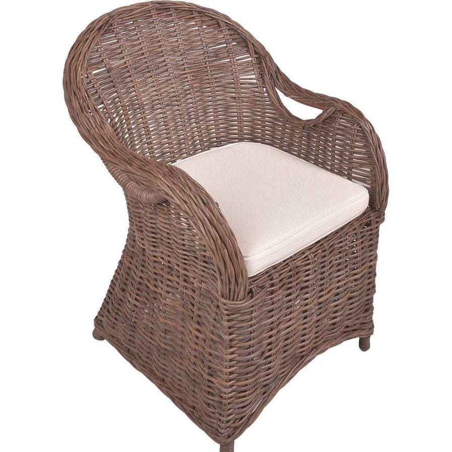 mutoni pleasure Sessel Brest Naturrattan Graubraun | Design Sessel