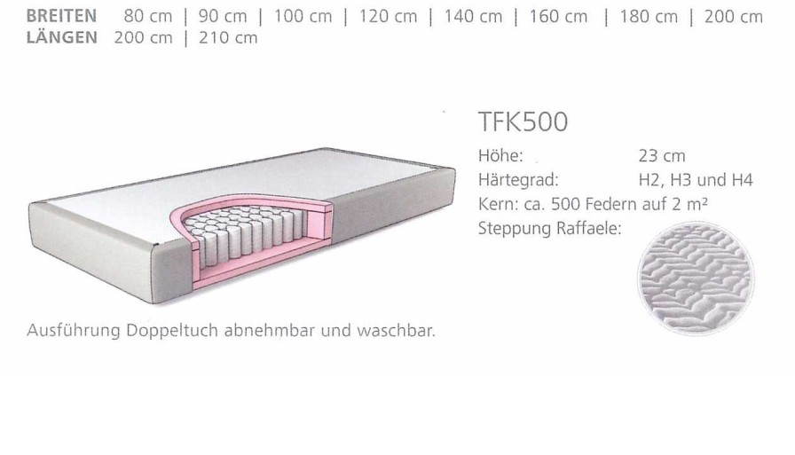 Traumstart Taschenfederkernmatratze Tfk 500 H23 | Matratzen