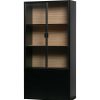 mutoni living Vitrinenschrank Sivan Kiefer Schwarz 200X100 | Vitrinen