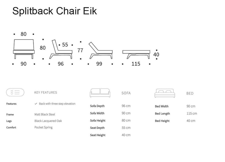 Innovation Living Innovation Sessel Splitback Eik | Schlafsessel