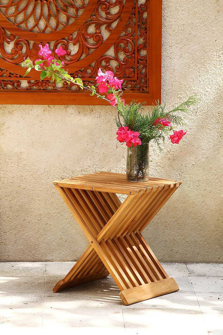 mutoni pleasure Garten Hocker Fani Teak Braun | Gartenhocker