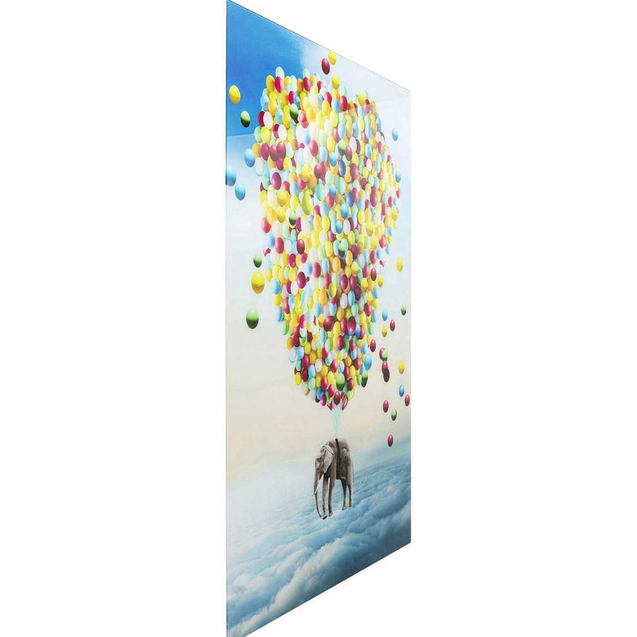 KARE Design Glasbild Balloon Elephant 100X150 | Glasbilder