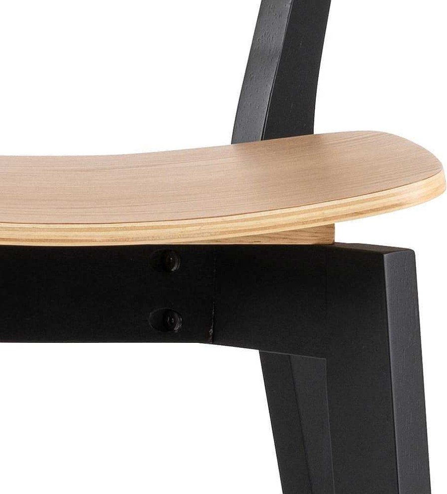 mutoni scandi Barhocker Enrico Rubberwood Natur Schwarz 105 (1 Stuck) | Barhocker & Barstuhle