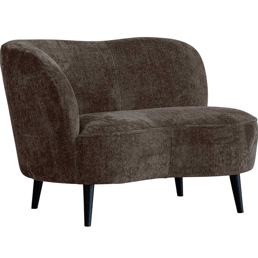 mutoni living Loungesessel Sara Links Chunky Velvet Graubraun | Loungesessel