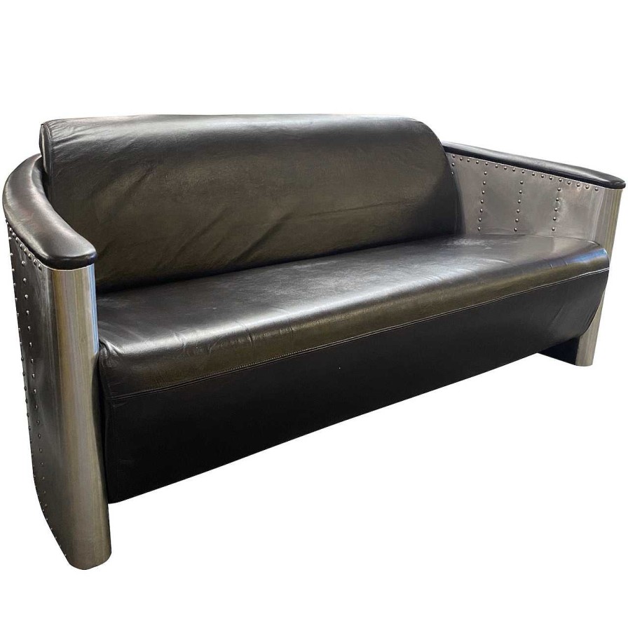 mutoni wood Sofa Bolton 3-Sitzer Vintage Black | Sofas