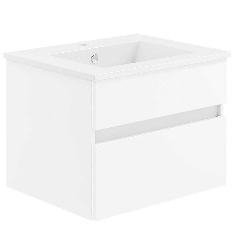 KISS Badezimmerset Mit Spiegelschrank Polarweiss 60 | Badezimmermobel-Sets