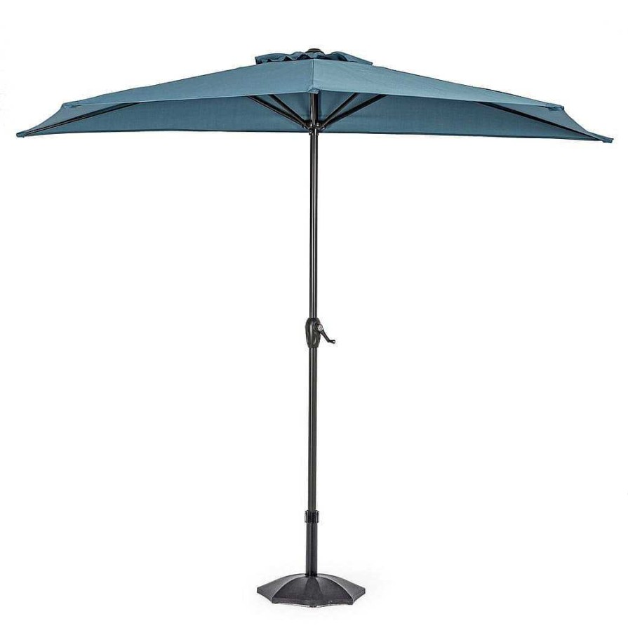 mutoni lifestyle Garten Sonnenschirm Kalife Halbrund Blau | Stockschirme