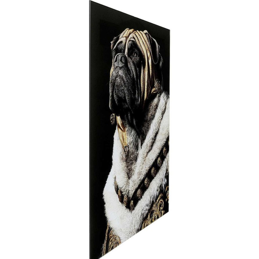 KARE Design Glasbild King Pug 40X60 | Glasbilder