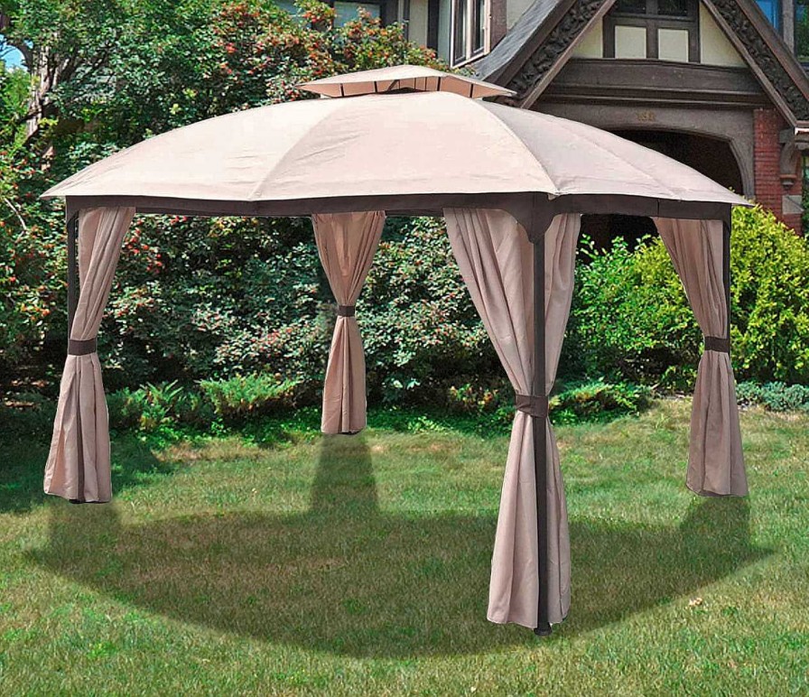 mutoni pleasure Gartenpavillon Pires Beige 360X300 | Pavillons Und Gartenzelte