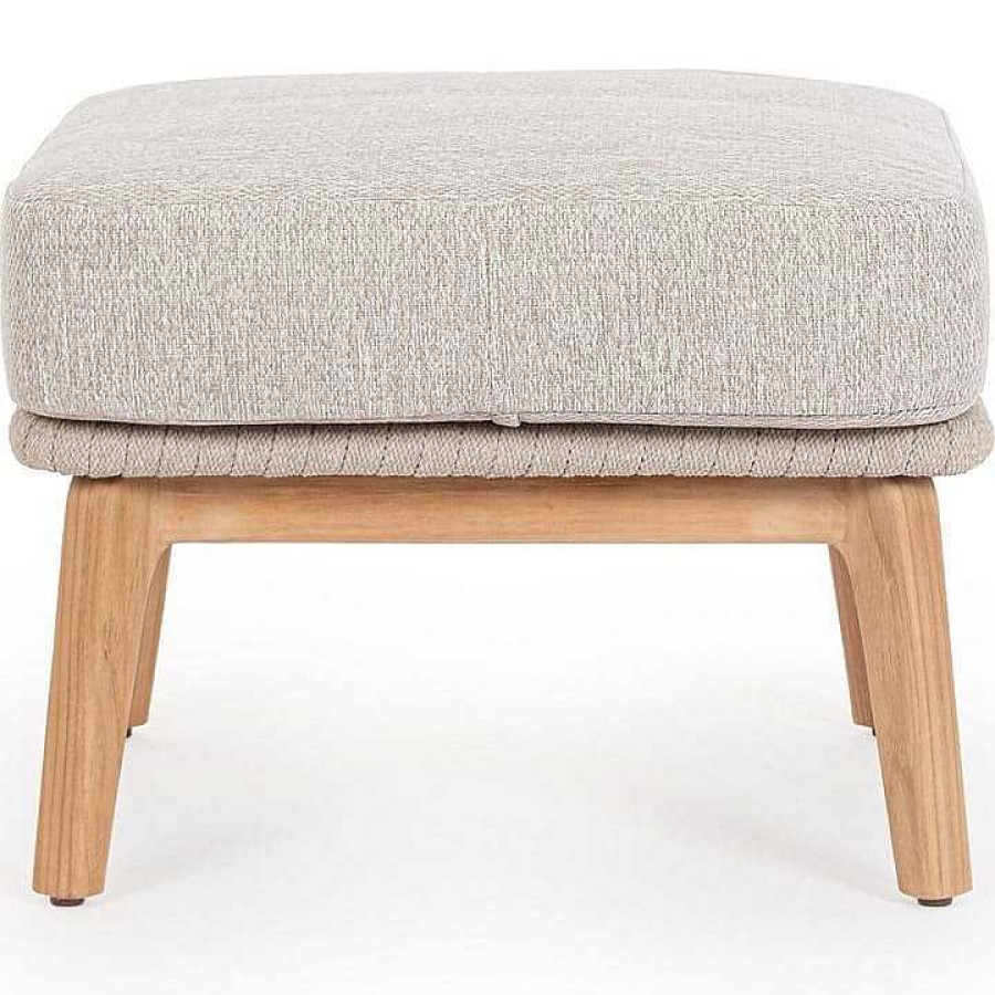 mutoni lifestyle Hocker Tamires Teakholz Beige | Gartenhocker