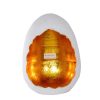 mutoni vintage Windlicht Egg Weiss-Gold 27 | Windlichter & Teelichthalter