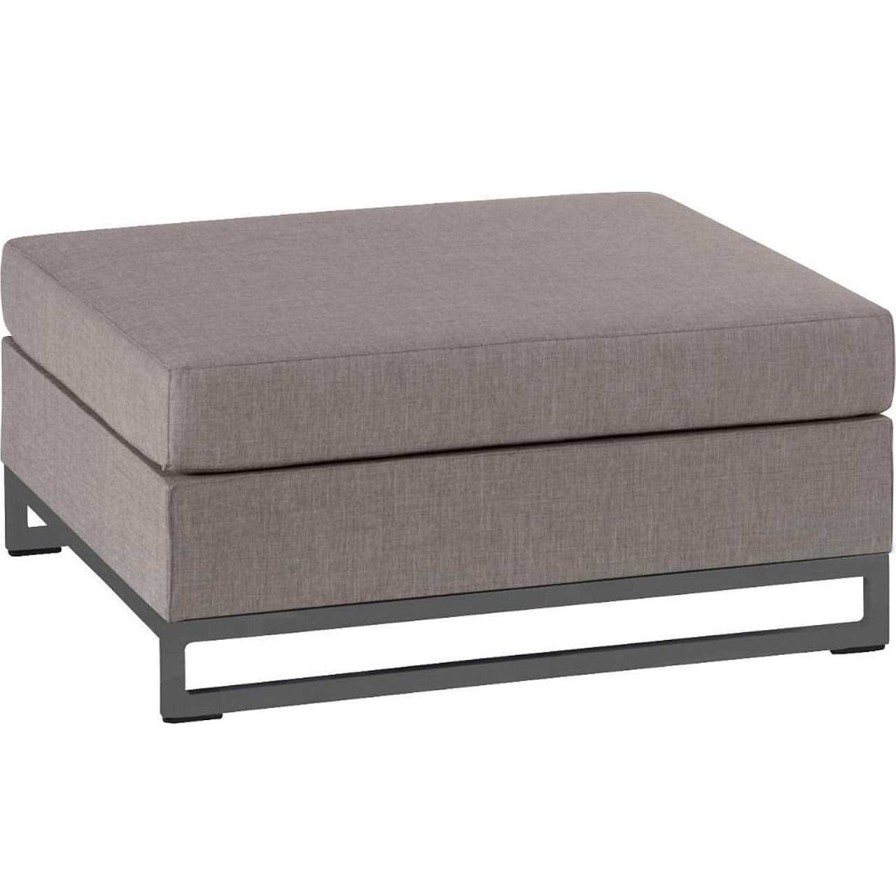 mutoni living Gartenlounge Rhodos Hocker Taupe | Gartenhocker