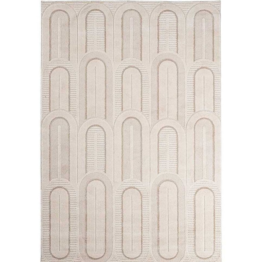 mutoni lifestyle Teppich Zina Creme Grau 200X290 | Kurzflorteppiche