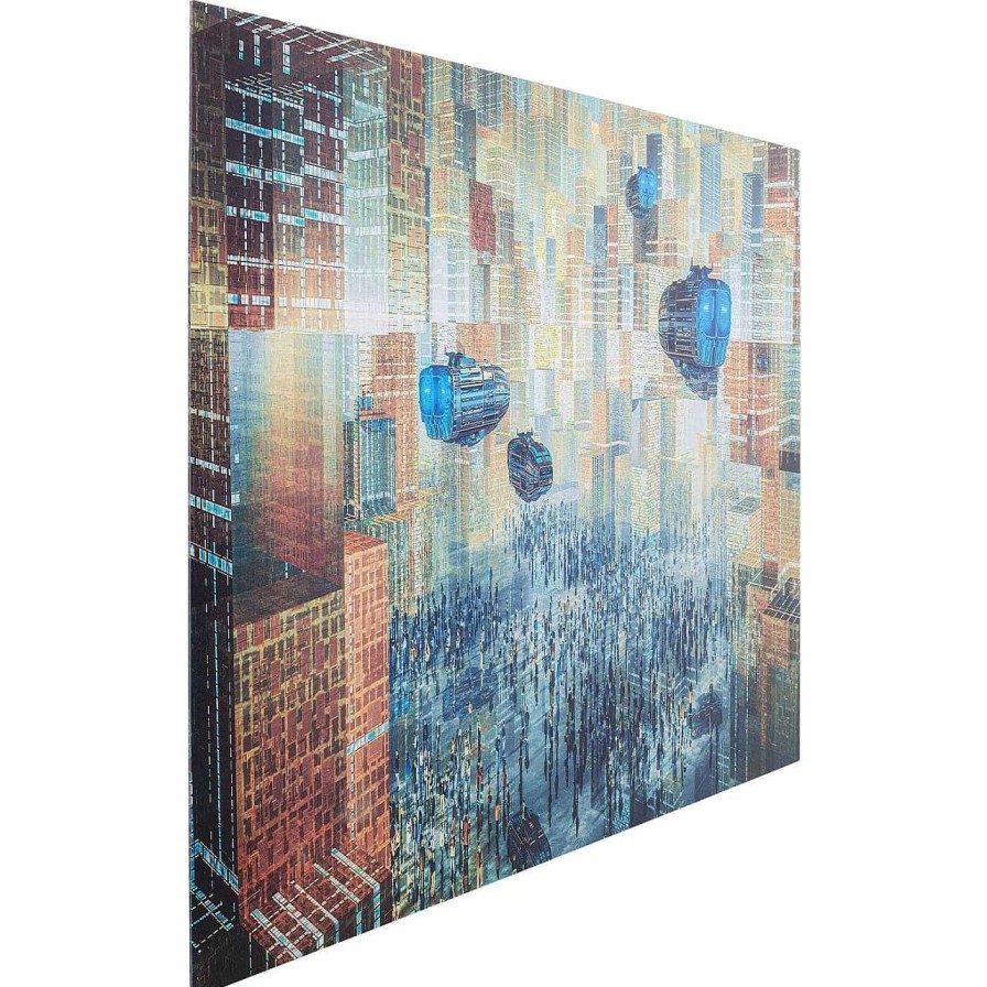 KARE Design Glasbild 3D Future City 150X100 | Glasbilder