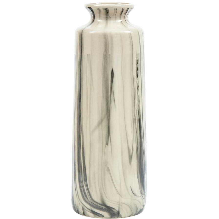 mutoni living Vase Strike Keramik Offwhite/Schwarz 40 | Vasen