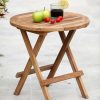 mutoni pleasure Garten Beistelltisch Mitan Teak Natur Rund 50X50 | Garten Couchtische Und Beistelltische