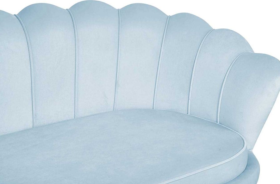 mutoni casual Muschelsofa 3-Sitzer Samt Silberblau | Stoffsofas