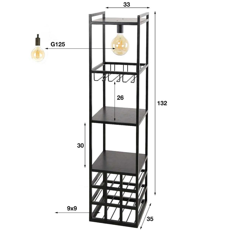 mutoni industrial Weinregal-Lampe Decorate | Regale