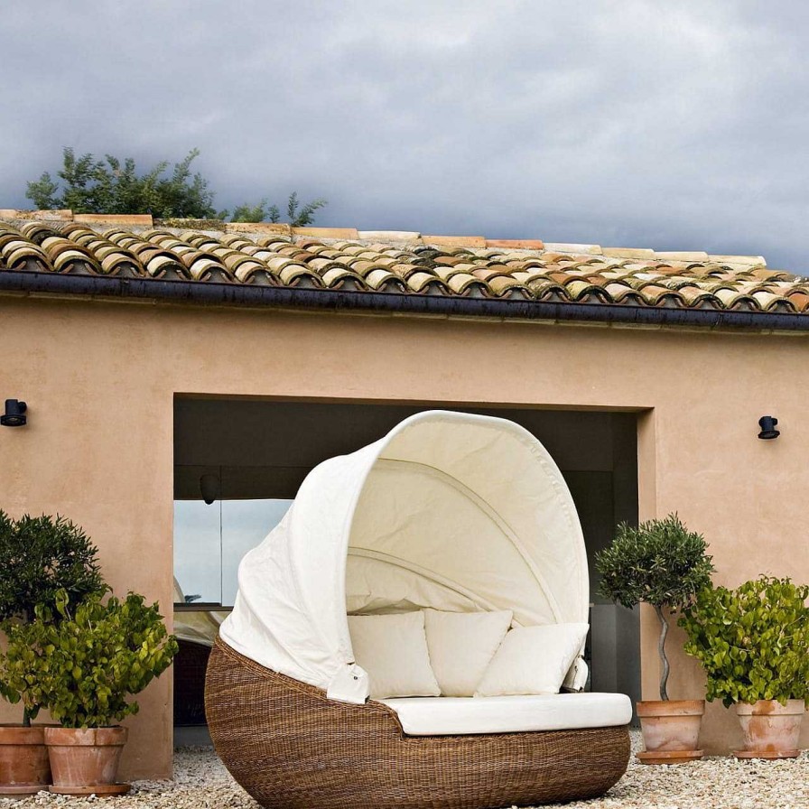 mutoni ethnic Garten Liegeinsel Sphera Polyrattan Bronze | Daybeds Und Sonneninseln