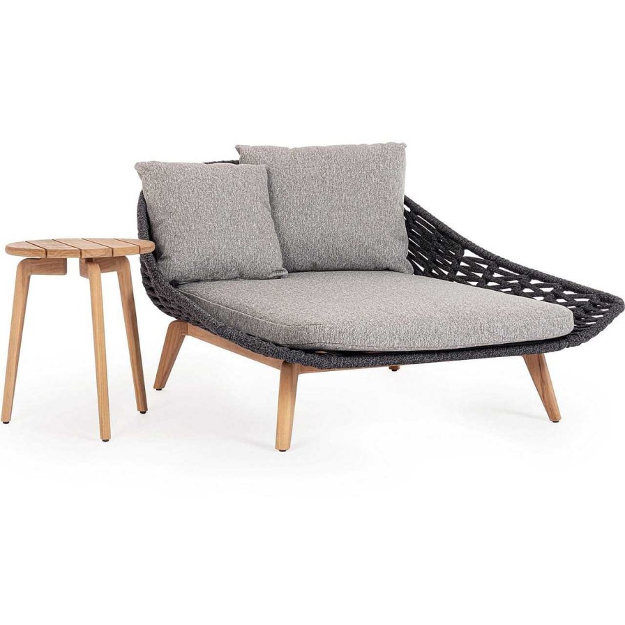 mutoni lifestyle Daybed Tamires Teakholz Anthrazit 136X161 | Daybeds Und Sonneninseln