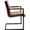 KARE Design Freischwinger Lola Leder Braun | Freischwinger