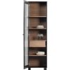 mutoni living Vitrinenschrank Goos Kiefer Schwarz Walnuss 200X57 | Vitrinen