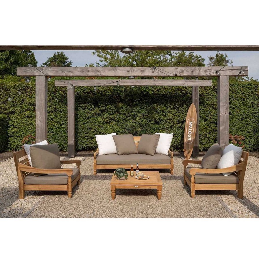 mutoni living Gartensofa Kawang 2-Sitzer Teak Taupe 182 | Gartensofas