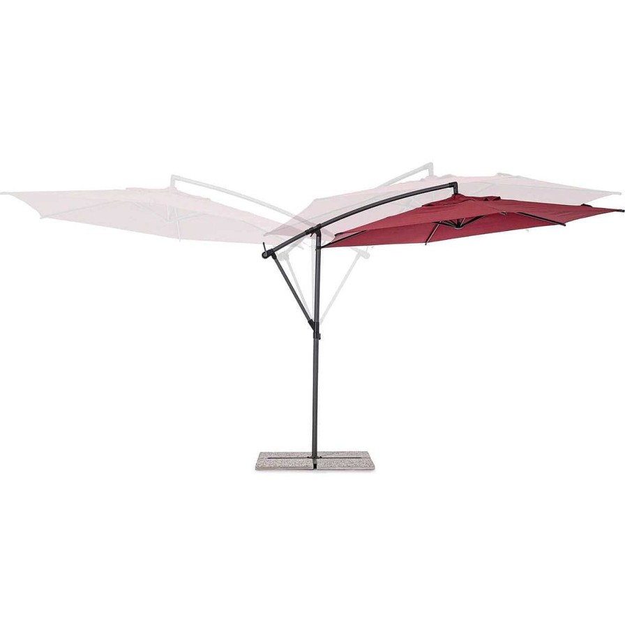 mutoni lifestyle Ampelschirm Tropea Anthrazit-Burgundy 300 | Freiarmschirme